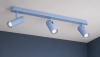 Lampa sufitowa liniowa z 3 reflektorami regulowana niebieska minimalistyczna uniwersalna LINCA 6370 Argon